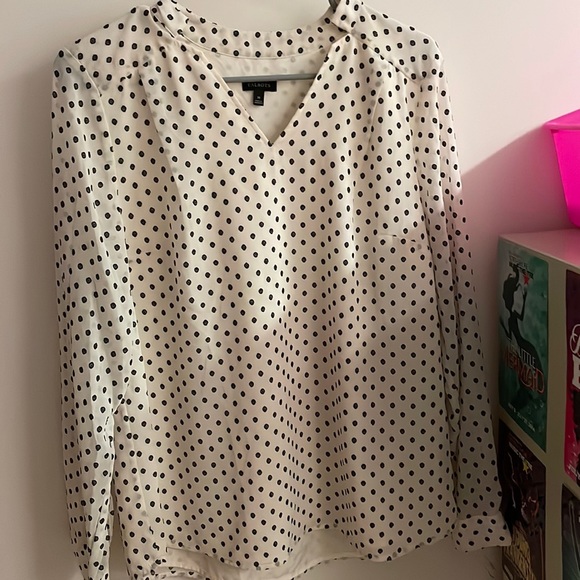 Talbots Tops - Talbots blouse. Cream with black dots. M Great condition. Smoke/pet free home.
